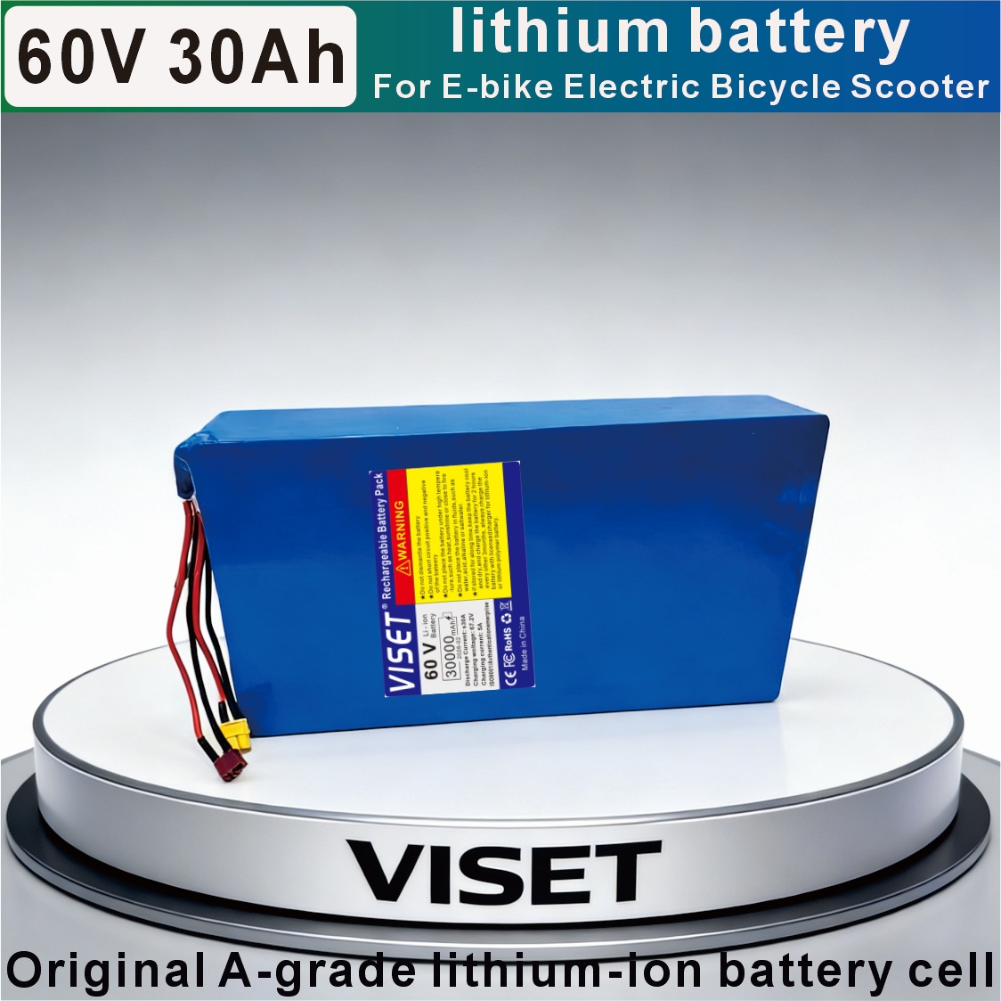 VISET 60V 30AH Bicycle 18650 M - 60V 30Ah Electric Scooter Battery 评论和价格